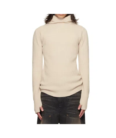 Egonlab Ribbed-knit Hoodie In Neutral