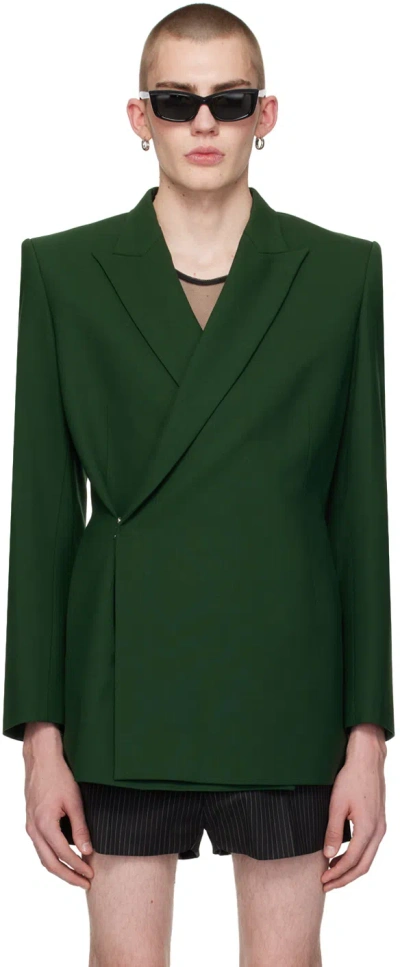 Egonlab Ssense Exclusive Green Blazer In Dark Green
