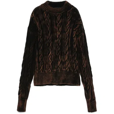 Egonlab Cable-knit Sweater In Brown