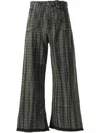 Egonlab Tartan Check-pattern Baggy Jeans In Green