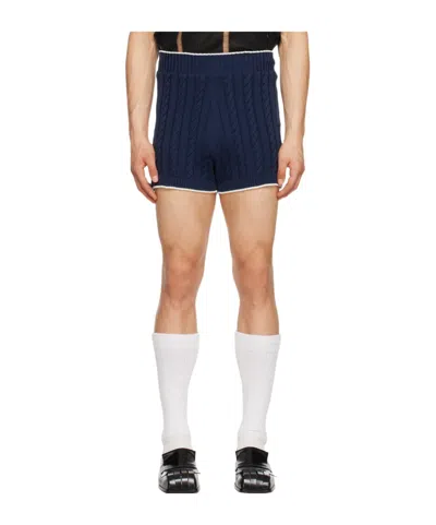 Egonlab Twisted Knitted Shorts In Black