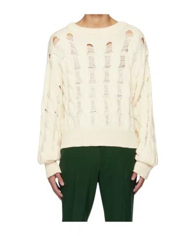 Egonlab Twisted Knitted Sweater In White