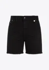 Egonlab Washed-out Denim Shorts In Black