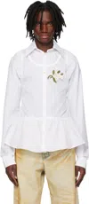 Egonlab White Poplin Top Shirt In White Poplin