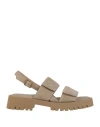 Ehm Shoes Woman Sandals Beige Size 8 Leather In Beige