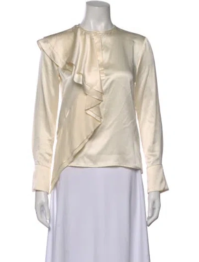 Pre-owned Ei8ht Dreams Silk Crew Neck Blouse In Neutral