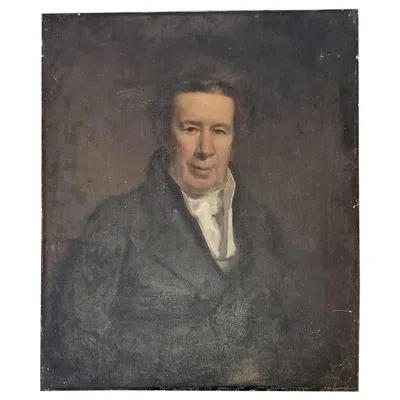 Pre-owned Eichholtz 19c Oil On Canvas Portrait Of A 'distinguished Gent' In The Style Of J  In Black