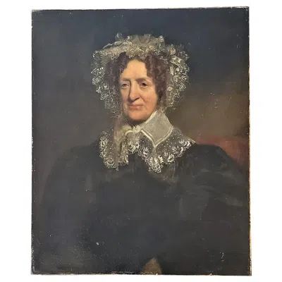 Pre-owned Eichholtz 19c Oil On Canvas ‘portrait Of A Distinguished Lady' In The Style Of J  In Black