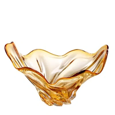 Eichholtz Ace Glass Contemporary Decorative Bowl In Yellow