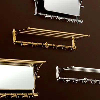 Eichholtz Arini Wall Mounted Coat Rack In Vintage Brass