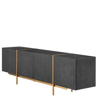 Eichholtz Bazilian 88.78'' Sideboard In Charcoal Gray,brushed Brass
