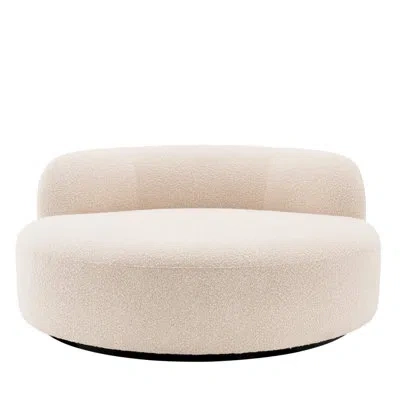 Eichholtz Bjorn 59.06'' Armless Curved Loveseat In Bouclé Cream Polyester Blend