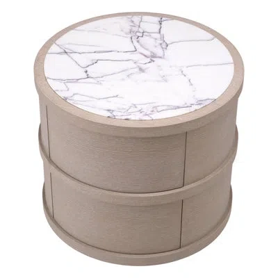 Eichholtz Cabana 2 - Drawer Nightstand In Washed Oak,bianco Lilac