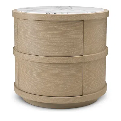 Eichholtz Cabana Round Nightstand In Washed Oak
