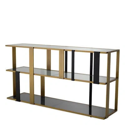 Eichholtz Cabinet Clio Low In Brushed Brass,black,smoke