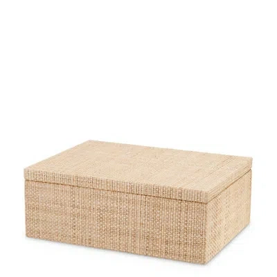 Eichholtz Cadiz Handmade Raffia Decorative Box In Neutral