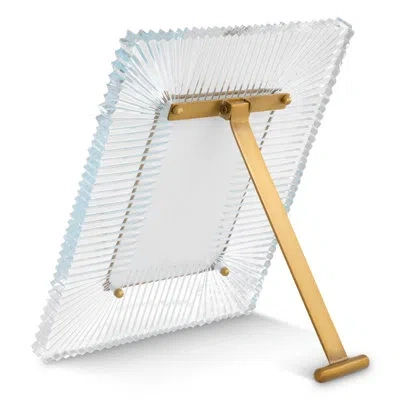 Eichholtz Camille Antique Brass/clear Picture Frame In Transparent
