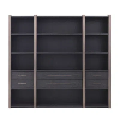 Eichholtz Canova 90" H X 100" W Library Bookcase In Gray