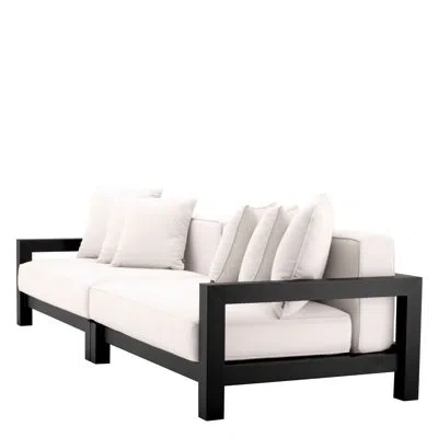 Eichholtz Cap-antibes 107.68" Wide Outdoor Patio Sofa With Sunbrella Cushions In Black