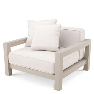 Eichholtz Cap-antibes Patio Chair With Sunbrella Cushions In Beige