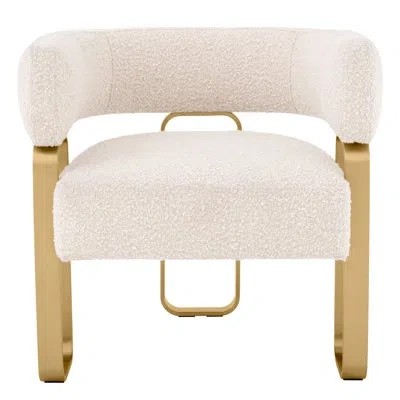 Eichholtz Capricorn Upholstered Barrel Chair In Cream;bouclé Cream