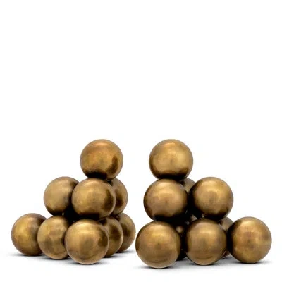 Eichholtz Carioca Metal Bookends In Vintage Brass.