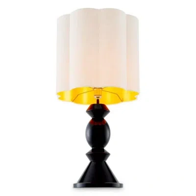 Eichholtz Cdj Table Lamp Dionne Piano Black Finish Incl Shade In White
