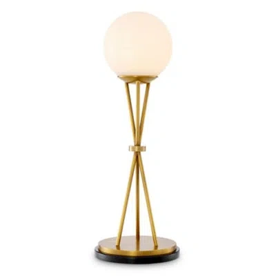 Eichholtz Cdj Table Lamp Izzy Antique Brass Finish Alabaster In Gold