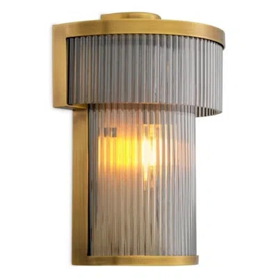 Eichholtz Cdj Wall Lamp Andromeda Smoke Glass In Antique Brass