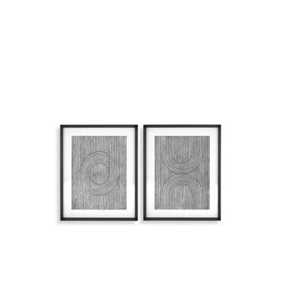 Eichholtz Cedar Grooves - 2 Piece Picture Frame Graphic Art Set