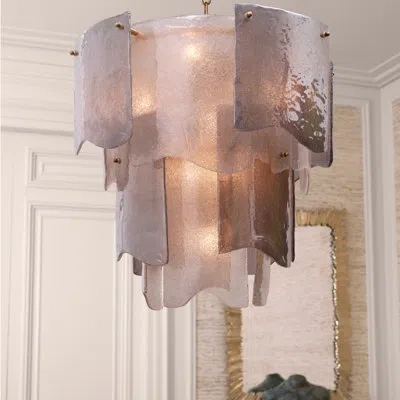 Eichholtz Chandelier Asinara S Antique Brass Finish Smoke Glass In Brown