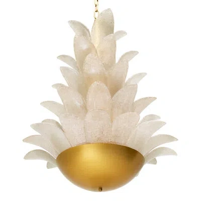 Eichholtz Chandelier Melrose Antique Brass Finish Light Smoke Glass In Gold