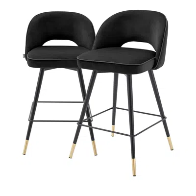 Eichholtz Cliff Counter Stool, Set Of 2 In Black