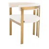 Eichholtz Clubhouse Dining Chair In Brass/cream