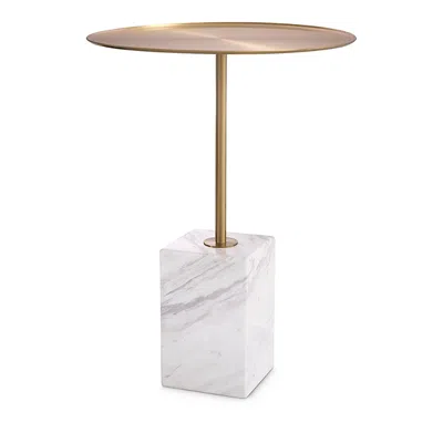 Eichholtz Cole Side Table In Gold/white