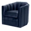 Eichholtz Delancey Swivel Chair In Savona Midnight Blue Velvet