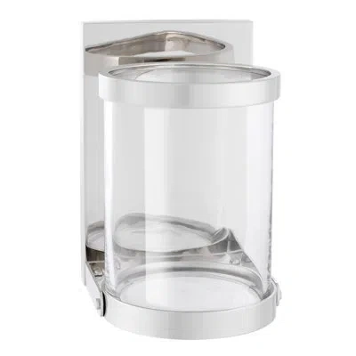 Eichholtz Dominic Glass Hurricane In Clear,silver