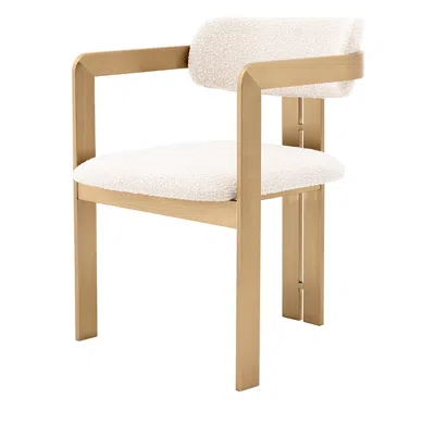 Eichholtz Donato Dining Chair In Brass/cream