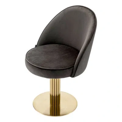 Eichholtz Dorland 19.69'' H Upholstered Metal Side Chair In Black