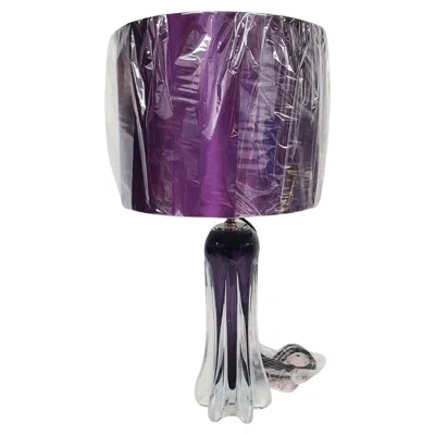 Pre-owned Eichholtz Eilchholtz Purple Hand-blown Glass "table Lamp Castillo".
