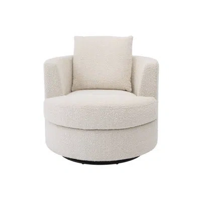 Eichholtz Felix Swivel Armchair In Boucle Cream