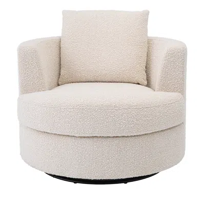 Eichholtz Felix Swivel Chair In Boucle Cream