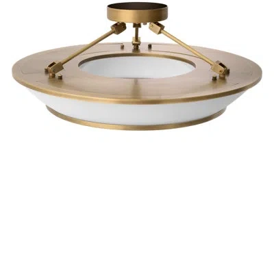 Eichholtz Ferette Semi Flush Mount In Antique Brass;white