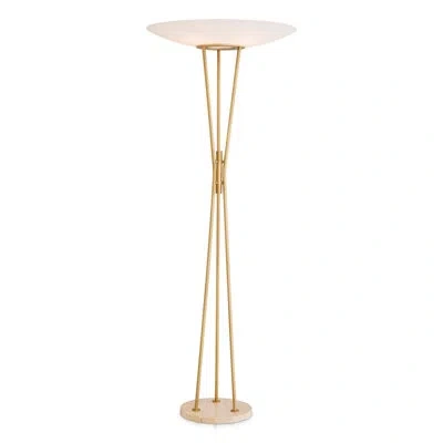 Eichholtz Floor Lamp Collina In Antique Brass,travertine