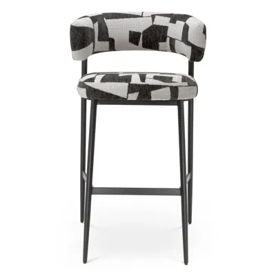 Eichholtz Folsom Upholstered Counter Stool In Black