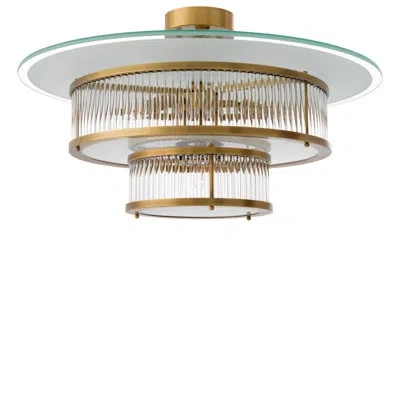 Eichholtz Frederic Semi Flush Mount In Antique Brass;clear;white