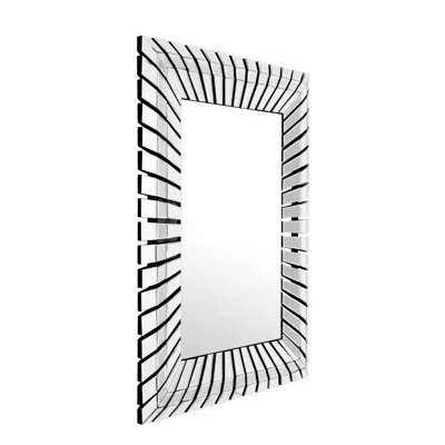 Eichholtz Granduca Mid-century Modern Beveled Accent Mirror In Silver