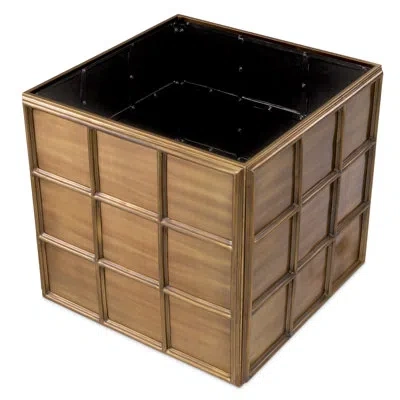 Eichholtz Grid Planter In Vintage Brass