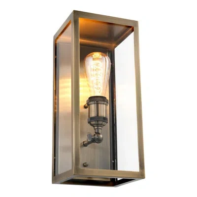 Eichholtz Irving 1-light Flush Mounted Sconce In Antique Brass;clear,transparent Glass