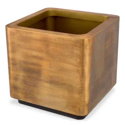 Eichholtz Jasper Metal Pot Planter In Vintage Brass,black